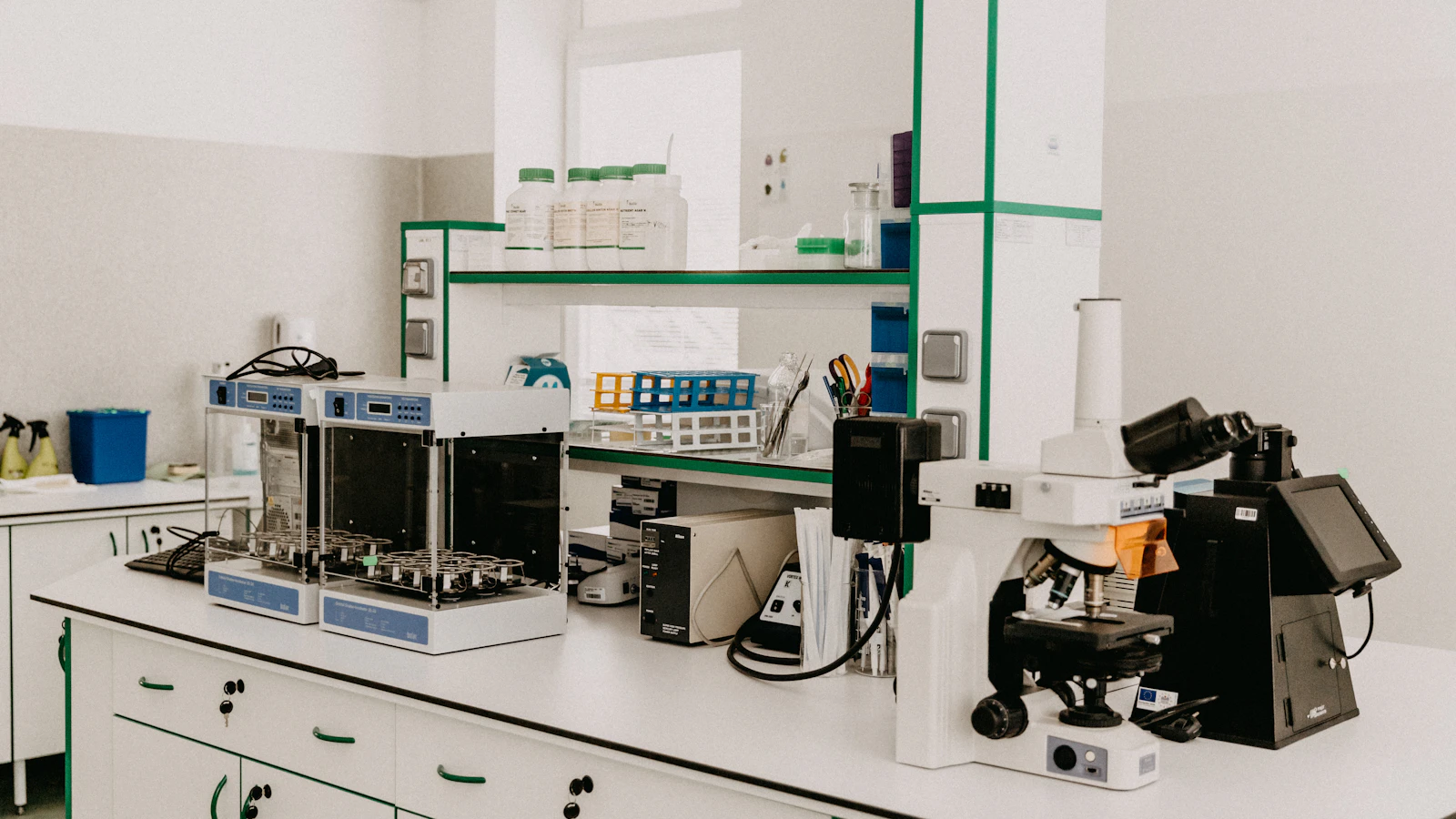 Quality testing laboratory with scientific equipment